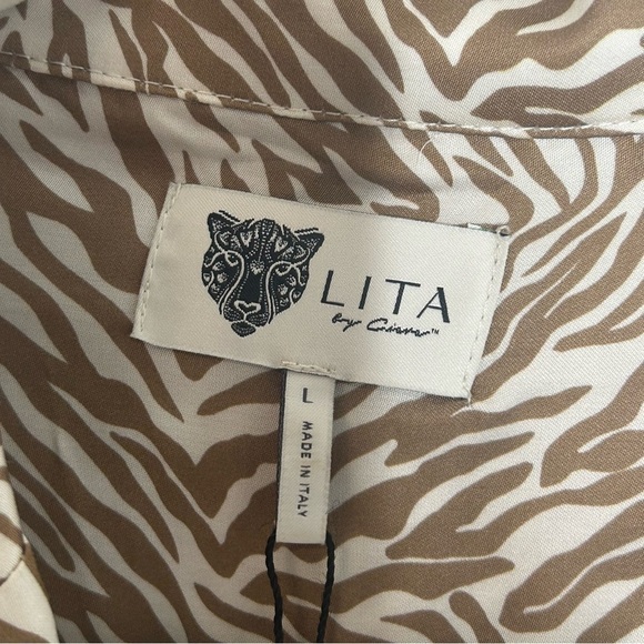 LITA By Ciara Utility Belted Romper in Neutral Tiger Print NWT - Picture 9 of 16